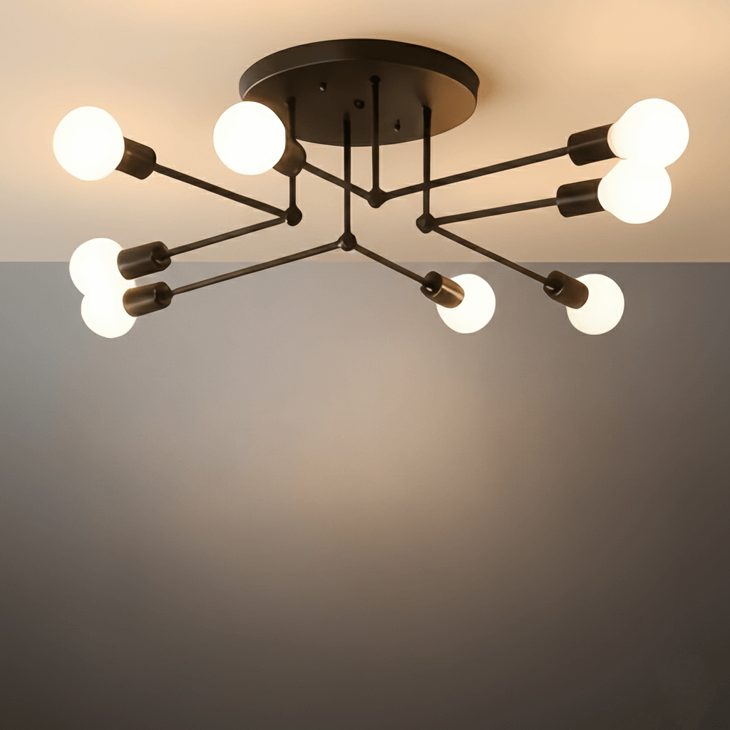 Nebula Royal Gold/Black LED Chandelier – Elegant Lighting for Living Room/Bedroom